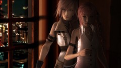 Lightning Final Fantasy 3d pink hair blue eyes fan art final 