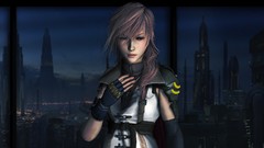 Lightning Final Fantasy 3d pink hair cities blue eyes fan art 