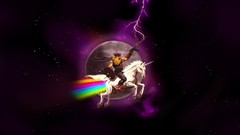 Lightning planets rainbows Vikings outer space unicorns