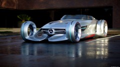 Lightning silver cars arrows Mercedes-Benz front angle view