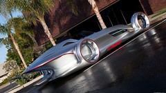 Lightning silver cars arrows Mercedes-Benz rear angle view