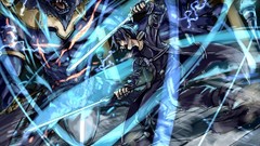 Lightning Swords angry jackets black hair demons kirigaya 