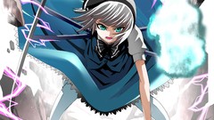 Lightning weapons Shoes Katana tie ghosts white hair rocks 