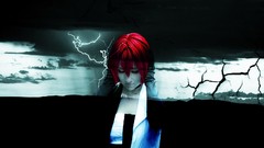 Lightning woman storm cracks