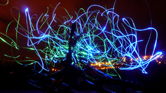 Lights abstract crazy bicycle 1024x768