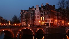 Lights Amsterdam Bridges holland cityscapes