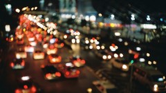 Lights bokeh blurred cityscapes