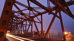 Lights Bridges architecture long exposure