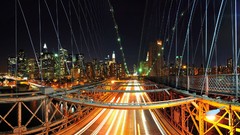 Lights Bridges buildings cityscapes