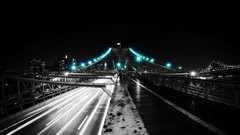Lights Bridges cityscapes long exposure
