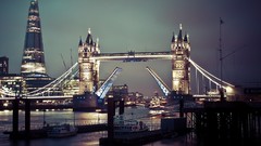 Lights Bridges reflections cityscapes