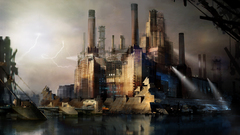 Lights buildings concept art