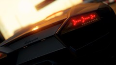 Lights cars close-up Lamborghini races