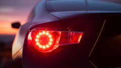 Lights cars close-up twilight races Toyota GT86