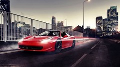 Lights cars Ferrari roads buildings cities ferrari 458 italia