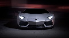 Lights cars front Lamborghini-Aventador