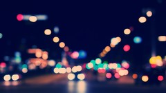 Lights cars street bokeh cities towns