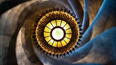 Lights ceiling chandelier architecture spirals artwork