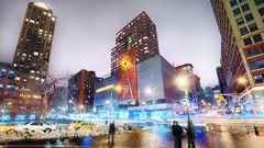 Lights colors streets cityscapes new york city York long 