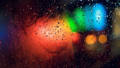 Lights condensation blurred rain