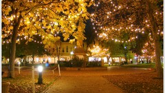 Lights Downtown new mexico obelisk Santa Fe Plaza