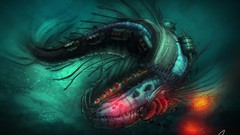 Lights fish underwater mechanical creatures science fiction 