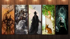 Lights gods colors Wood thor Vikings Norse loki odin panels Hel