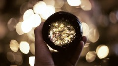 Lights hands crystals