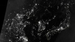 Lights Korea continent outer space Korean nights Korean Air