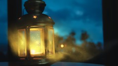 Lights lanterns blurred background window panes