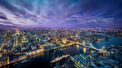 Lights London evening horizon United Kingdom rivers cityscapes 