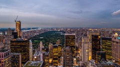 Lights modern Skyscrapers evening architecture Central Park 