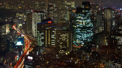 Lights night City megalopolis