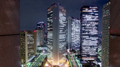 Lights night City sky