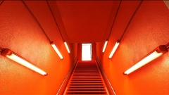 Lights orange stairways