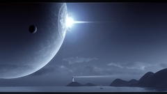 Lights planets hills lighthouses