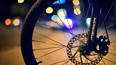 Lights roads Bicycles bokeh
