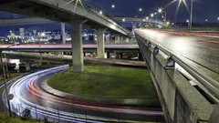 Lights roads Bridges cities long exposure