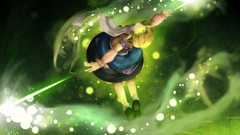 Lights Shoes dress socks blondes scarfs anime girls green eyes 