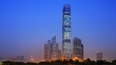 Lights Skyscrapers Hong Kong cityscapes