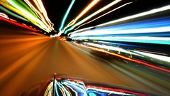 Lights streets light trails citylife