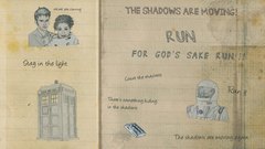 Lights tardis Typography drawings