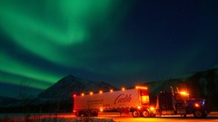 Lights trucks aurora borealis