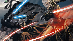 Lightsabers duel sith jedi