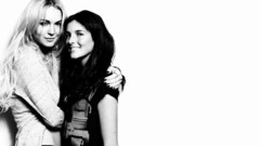 Lindsay Lohan couple monochrome