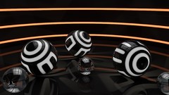 Line balls black and white reflections 3d digital art