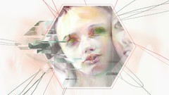 Lines faces hexagons artwork Simple Background