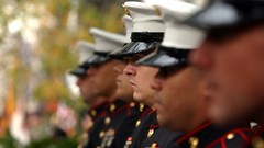 Lines parade new york city US Marines Corps
