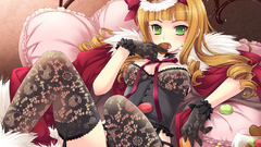 Lingerie blondes green eyes