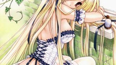 Lingerie blondes red eyes